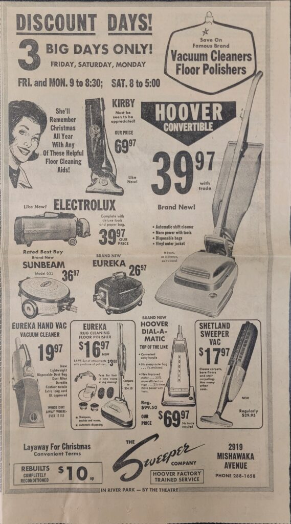 Newspaper add from the early 60s